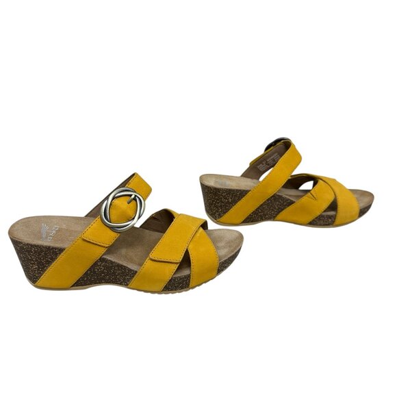 Dansko Susie Mango Milled Nubuck Wedge Women's Sandal Size 37 / 7 - Picture 1 of 9